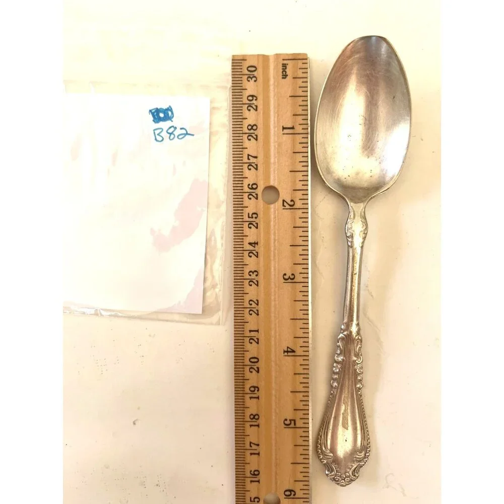 Vintage 1927 Ralp H. Hogan Silverplate Spoon Ornate Design Collectible Flatware